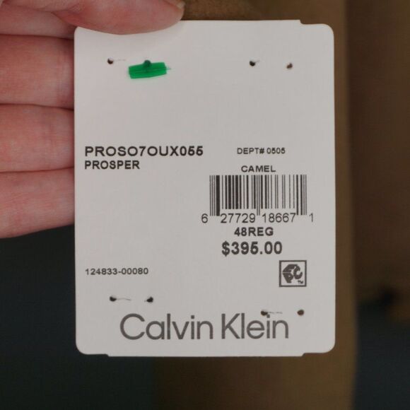 Calvin Klein Prosper Wool Blend X-Fit Slim Fit Overcoat Coat in Camel size 48Reg - Picture 15 of 16